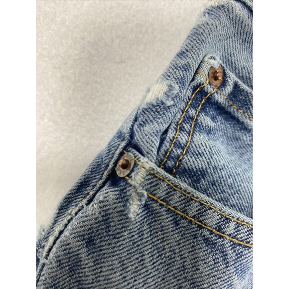 Levis 517 Jeans Mens 33 x 29 Bootcut Medium Wash Denim Casual Grunge Holes - Picture 11 of 16